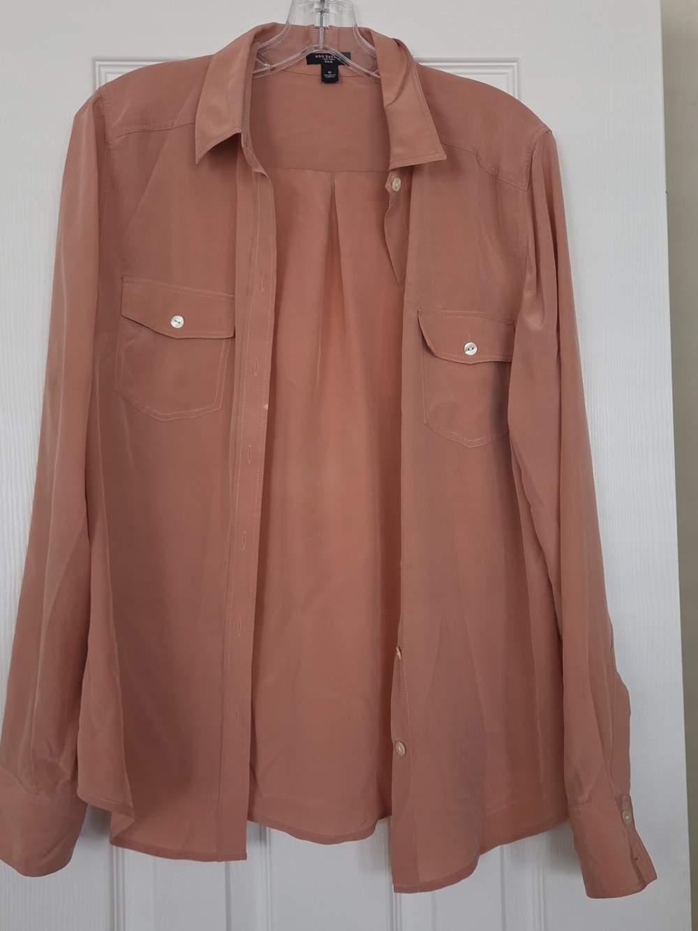 Ann Taylor Silk Peach colored Blouse